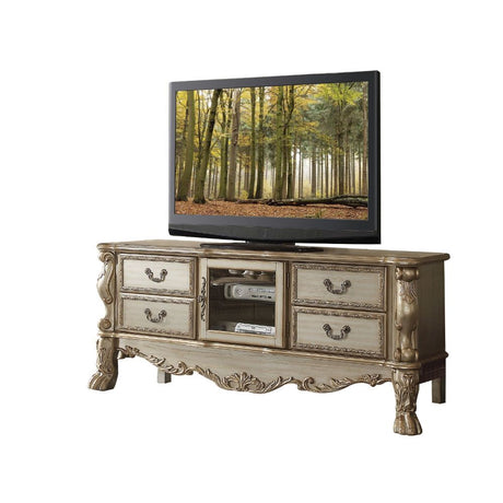 Dresden Gold Patina & Bone Finish Tv Stand