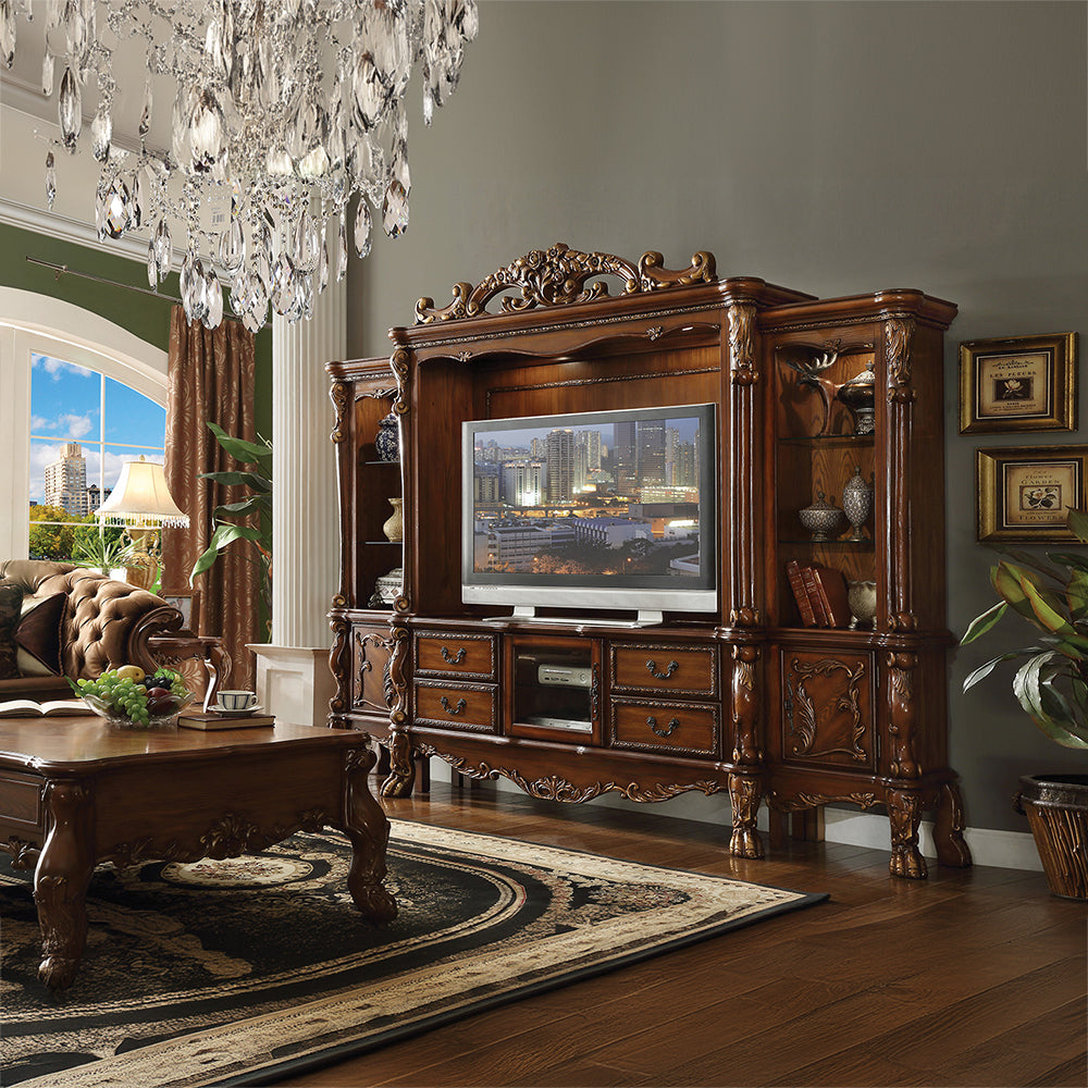 Dresden Cherry Oak Finish Entertainment Center