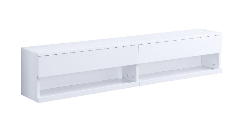 Ximena Led & White Finish Tv Stand