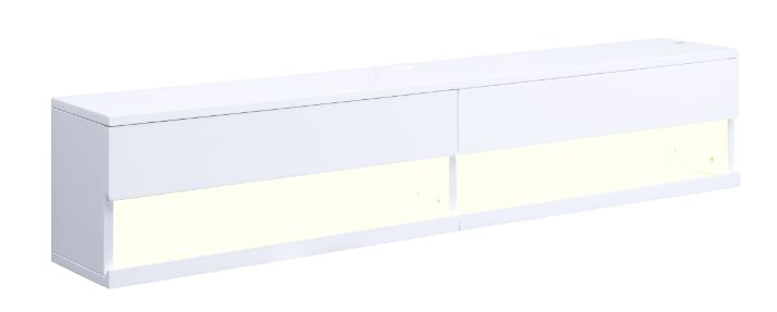 Ximena Led & White Finish Tv Stand