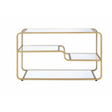 Astrid Mirroed & Gold Finish Tv Stand