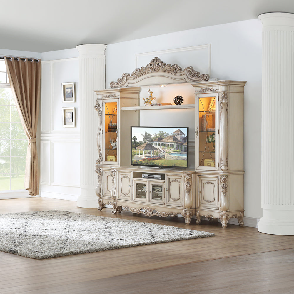 Gorsedd Golden Ivory Finish Entertainment Center