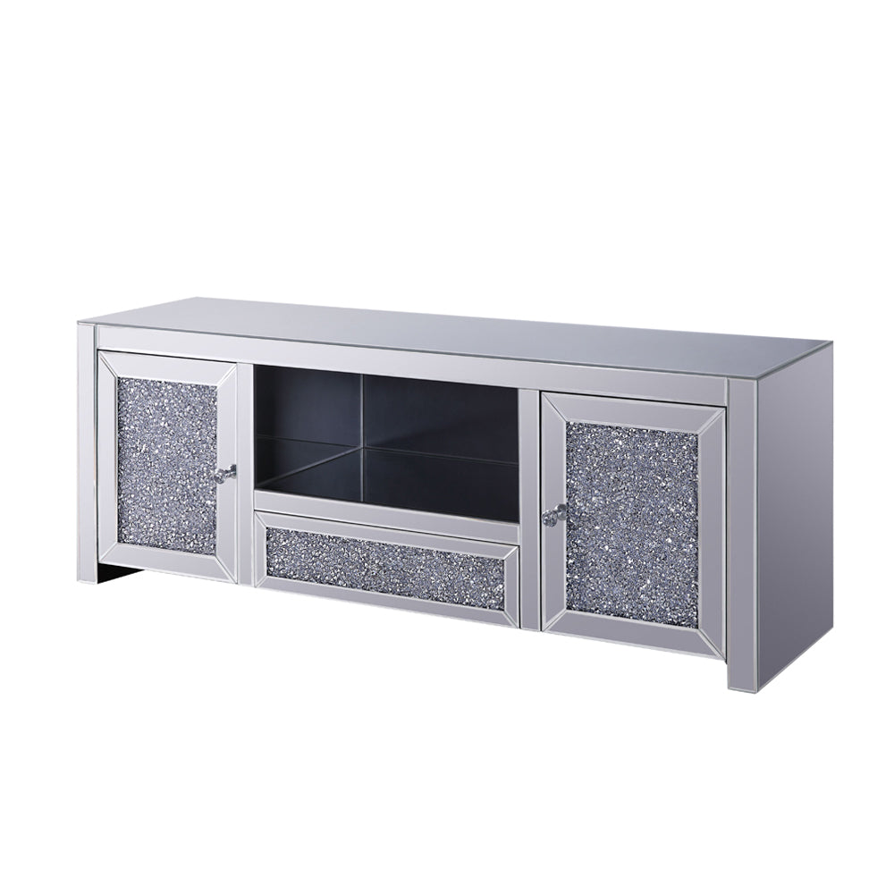 Noralie Mirrored & Faux Diamonds Tv Stand