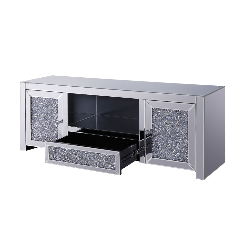 Noralie Mirrored & Faux Diamonds Tv Stand