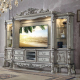 Dresden Vintage Bone White Finish Entertainment Center