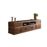 Aberdeen Retro Brown Top Grain Leather Tv Stand