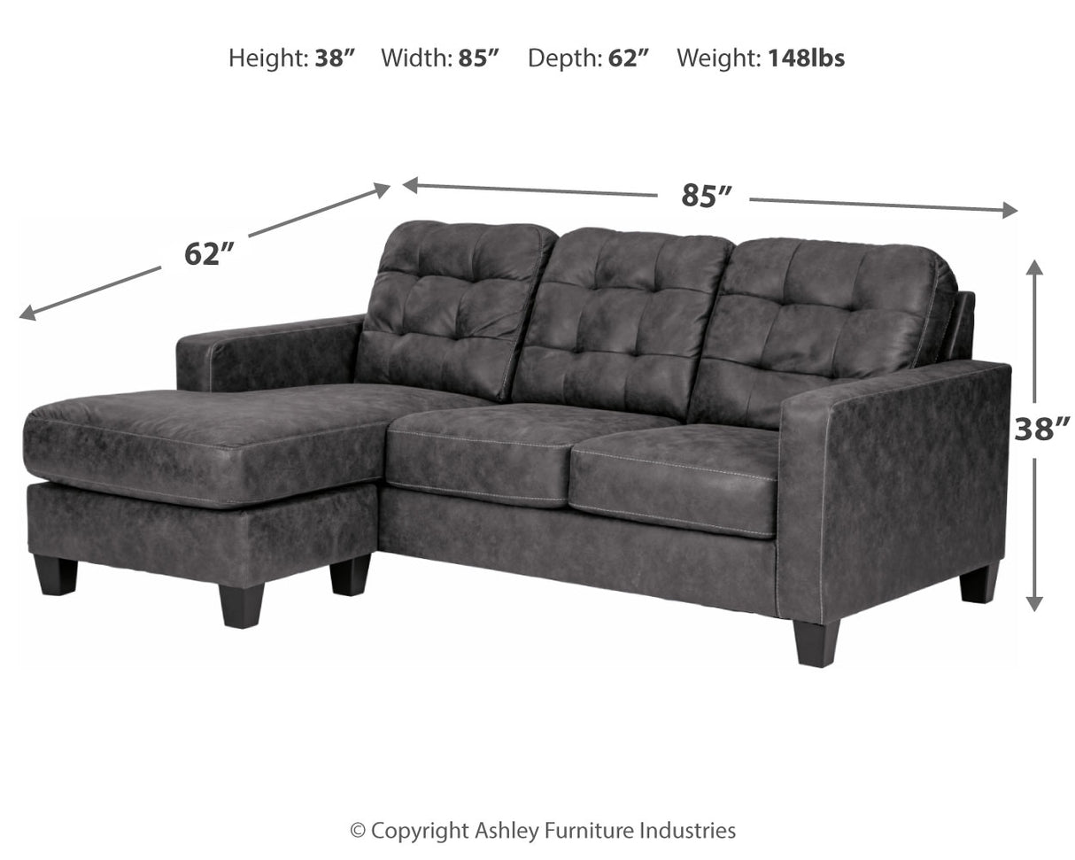 Venaldi Sofa Chaise with Occasional Table Set and Lamps