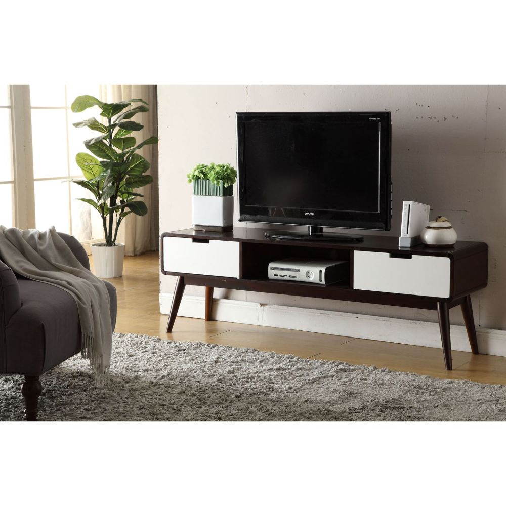 Christa Espresso & White Finish Tv Stand