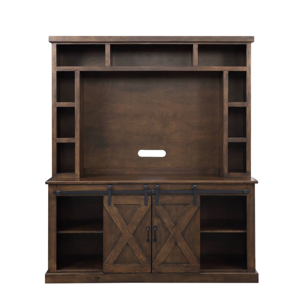 Aksel Walnut Finish Entertainment Center