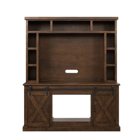 Aksel Walnut Finish Entertainment Center