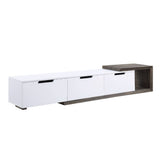 Orion White High Gloss & Rustic Oak Finish Tv Stand