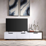 Orion White High Gloss & Rustic Oak Finish Tv Stand