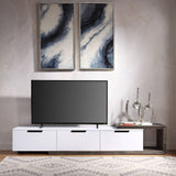 Orion White High Gloss & Rustic Oak Finish Tv Stand