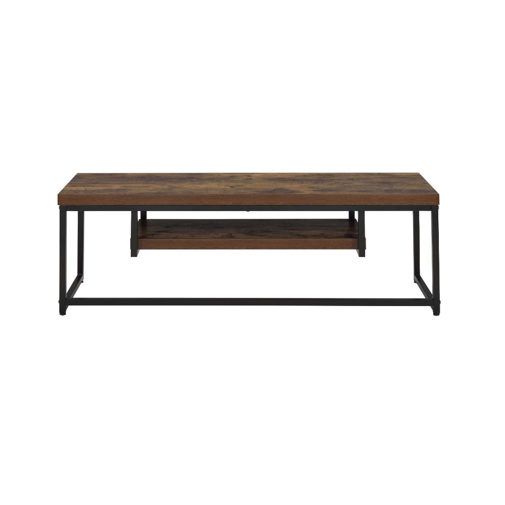 Bob Weathered Oak & Black Metal Finish Tv Stand