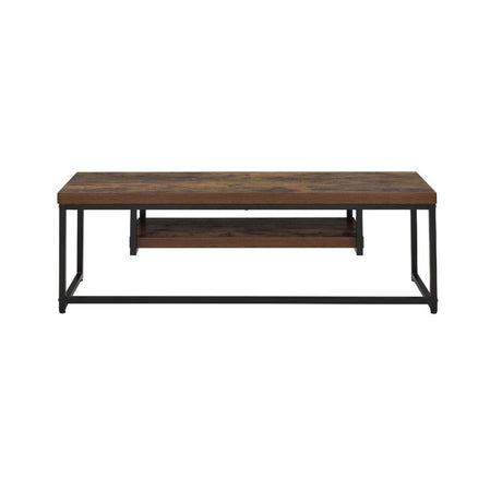 Bob Weathered Oak & Black Metal Finish Tv Stand