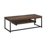 Bob Weathered Oak & Black Metal Finish Tv Stand