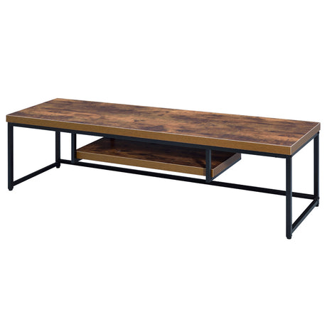 Bob Weathered Oak & Black Metal Finish Tv Stand