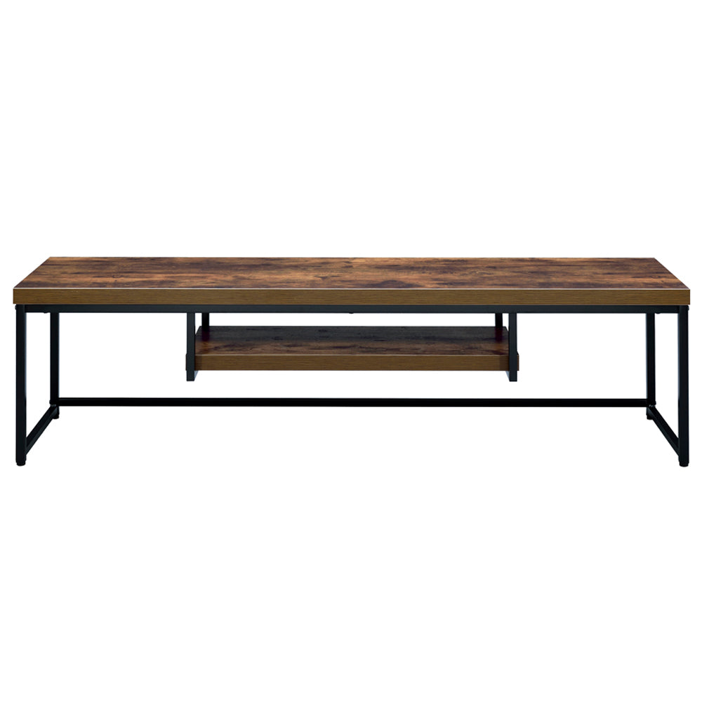 Bob Weathered Oak & Black Metal Finish Tv Stand