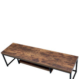 Bob Weathered Oak & Black Metal Finish Tv Stand