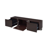 Cattoes Dark Walnut & Nickel Finish Tv Stand