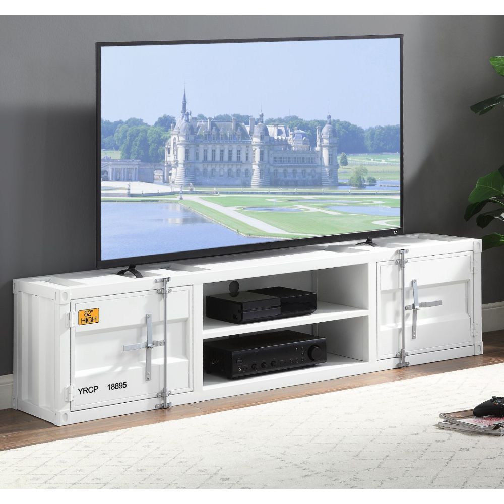 Cargo White Finish Tv Stand