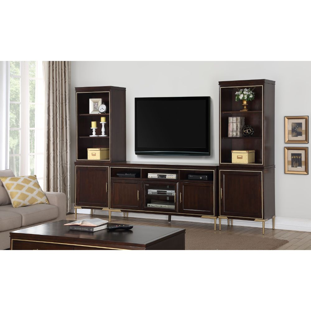 Eschenbach Gold Trim & Cherry Finish Entertainment Center