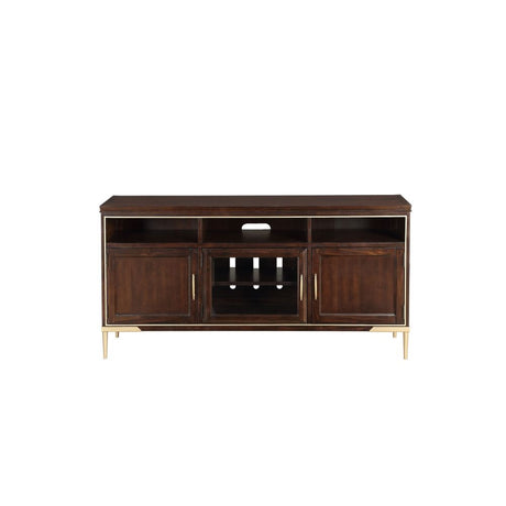 Eschenbach Gold Trim & Cherry Finish Tv Stand