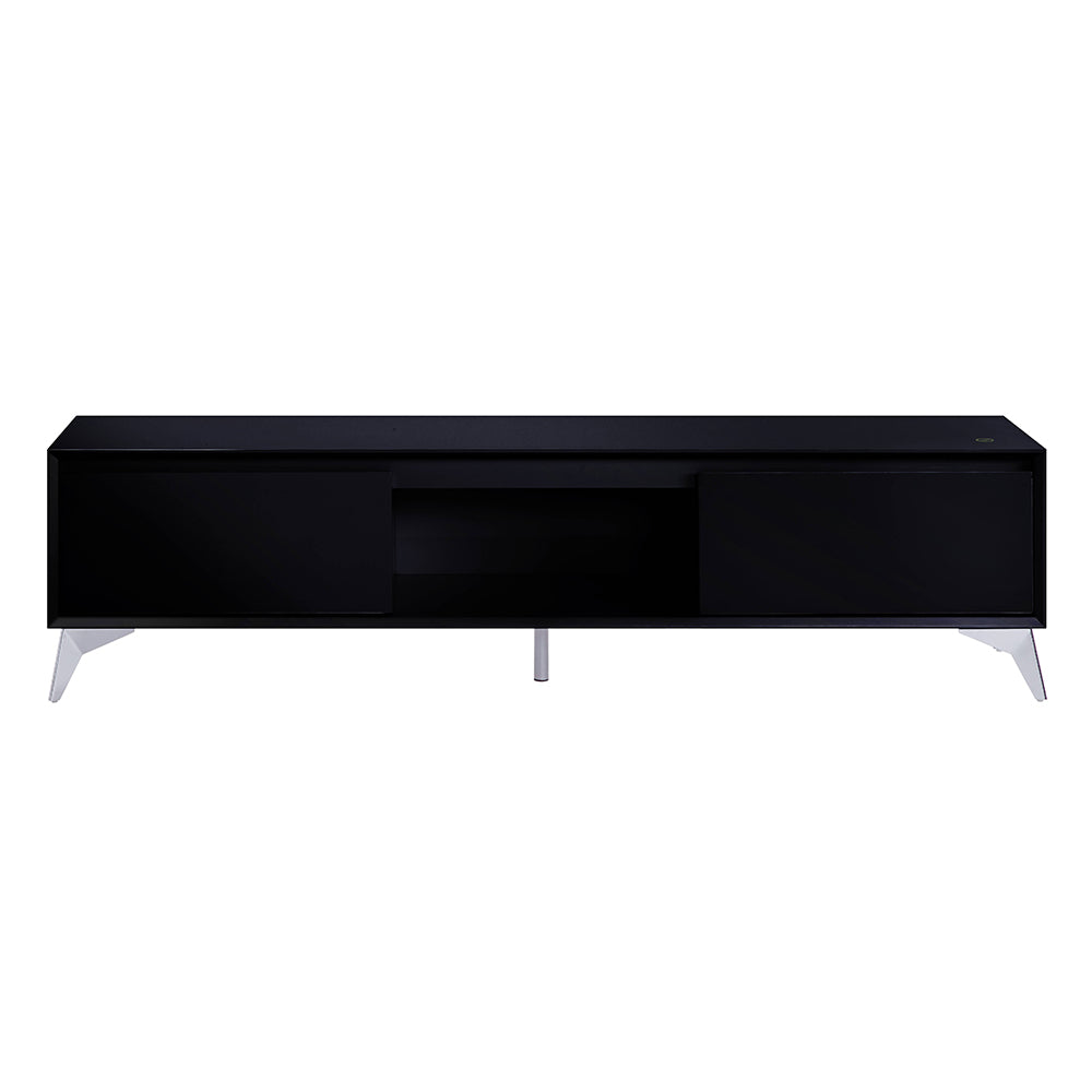 Raceloma Led, Black & Chrome Finish Tv Stand