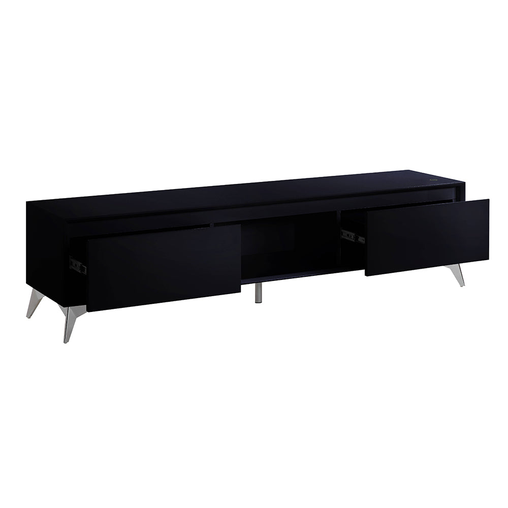 Raceloma Led, Black & Chrome Finish Tv Stand