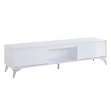 Raceloma Led, White & Chrome Finish Tv Stand