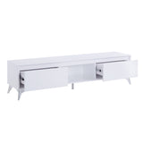 Raceloma Led, White & Chrome Finish Tv Stand