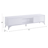 Raceloma Led, White & Chrome Finish Tv Stand