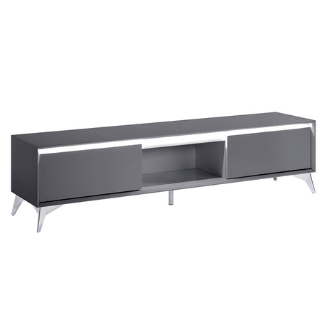 Raceloma Led, Gray & Chrome Finish Tv Stand