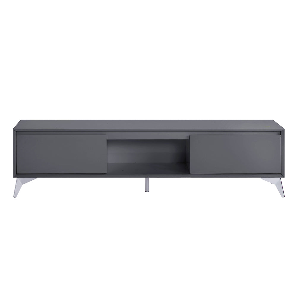 Raceloma Led, Gray & Chrome Finish Tv Stand