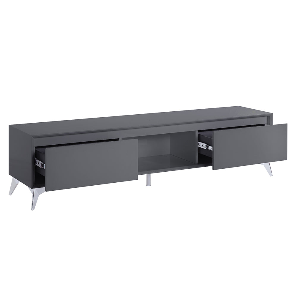 Raceloma Led, Gray & Chrome Finish Tv Stand