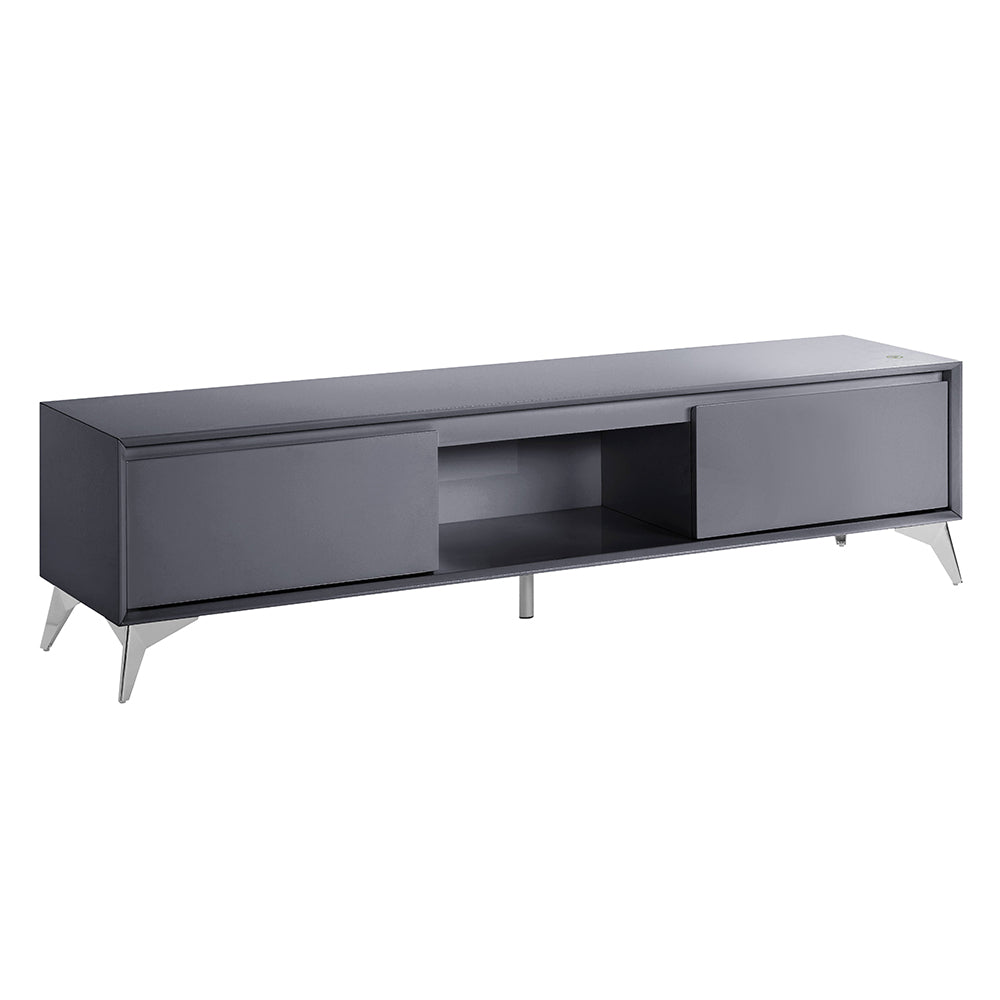 Raceloma Led, Gray & Chrome Finish Tv Stand