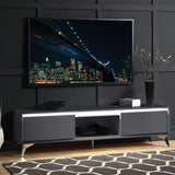 Raceloma Led, Gray & Chrome Finish Tv Stand