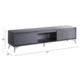 Raceloma Led, Gray & Chrome Finish Tv Stand