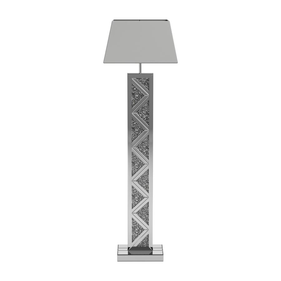 Carmen Mirror 65-Inch Empire Ed Acrylic Floor Lamp Silver