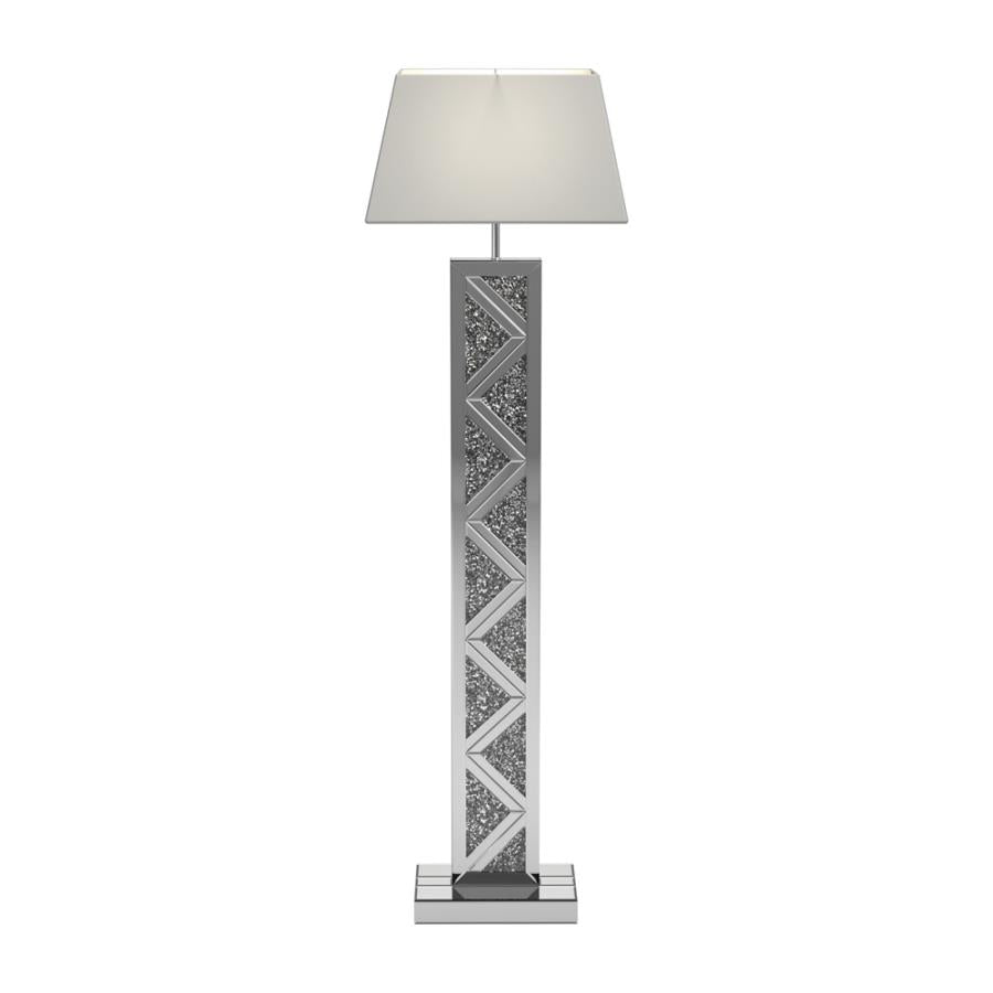 Carmen Mirror 65-Inch Empire Ed Acrylic Floor Lamp Silver