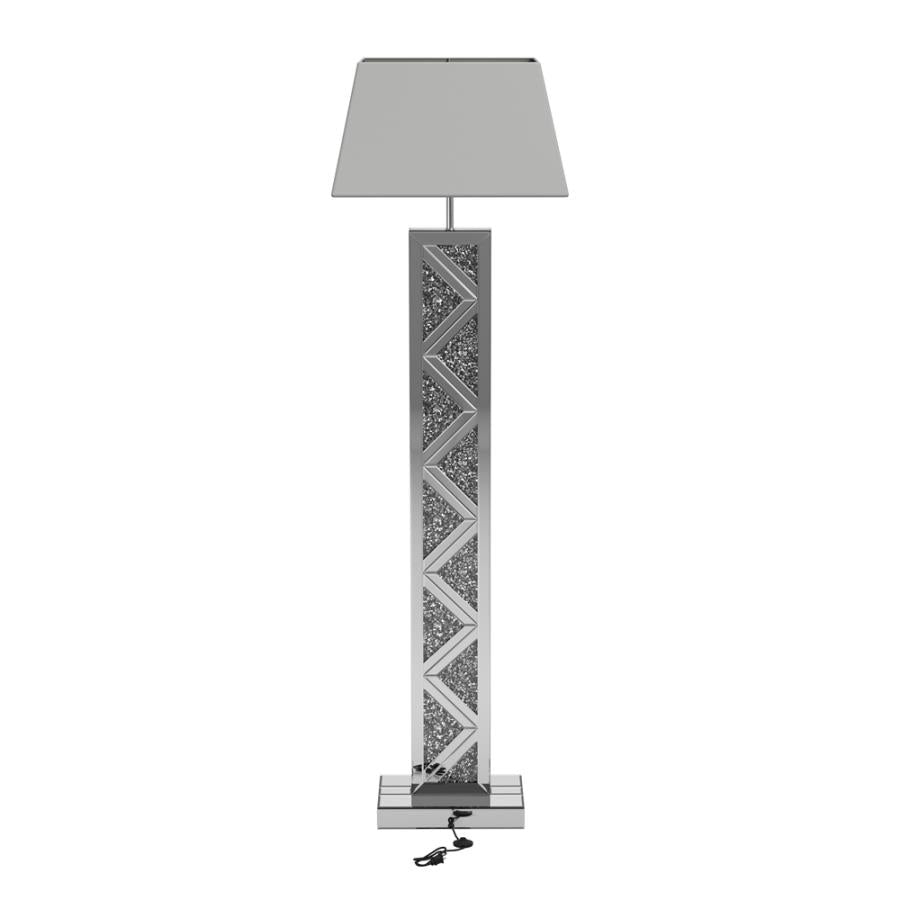 Carmen Mirror 65-Inch Empire Ed Acrylic Floor Lamp Silver