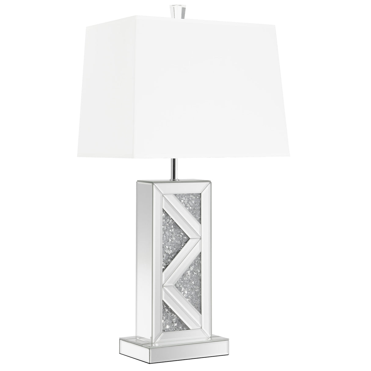 Carmen Mirror 32-Inch Tapered Shade Ed Table Lamp Silver