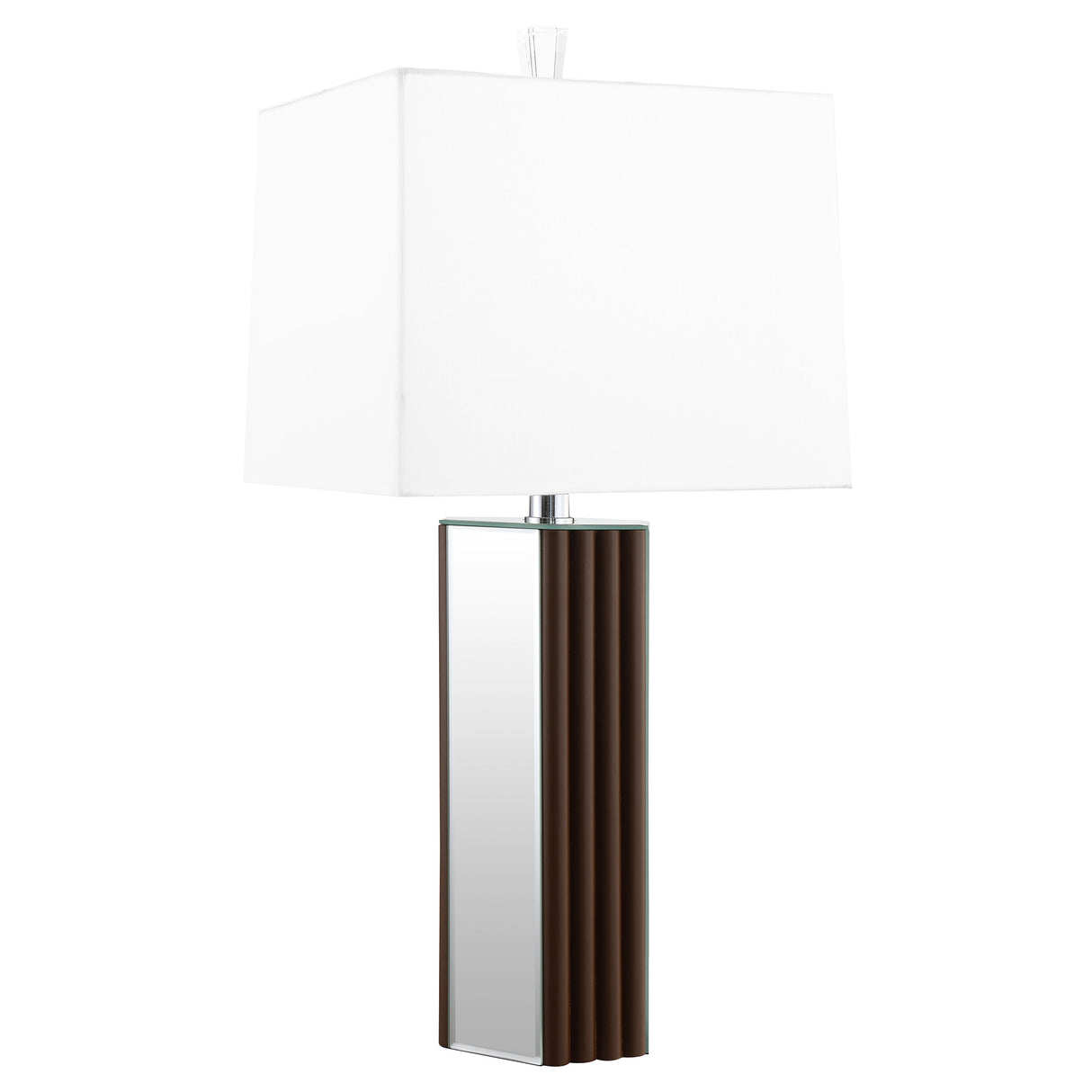 Elena Brown 30-Inch Square Tapered Mirrored Table Lamp