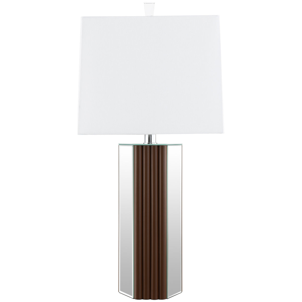 Elena Brown 30-Inch Square Tapered Mirrored Table Lamp