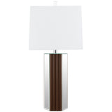 Elena Brown 30-Inch Square Tapered Mirrored Table Lamp