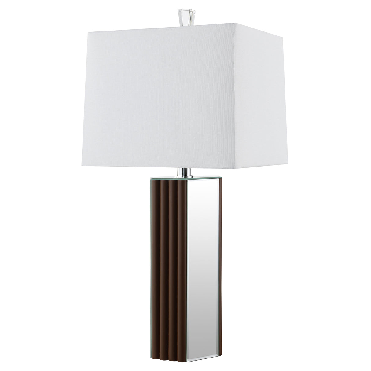 Elena Brown 30-Inch Square Tapered Mirrored Table Lamp