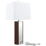 Elena Brown 30-Inch Square Tapered Mirrored Table Lamp