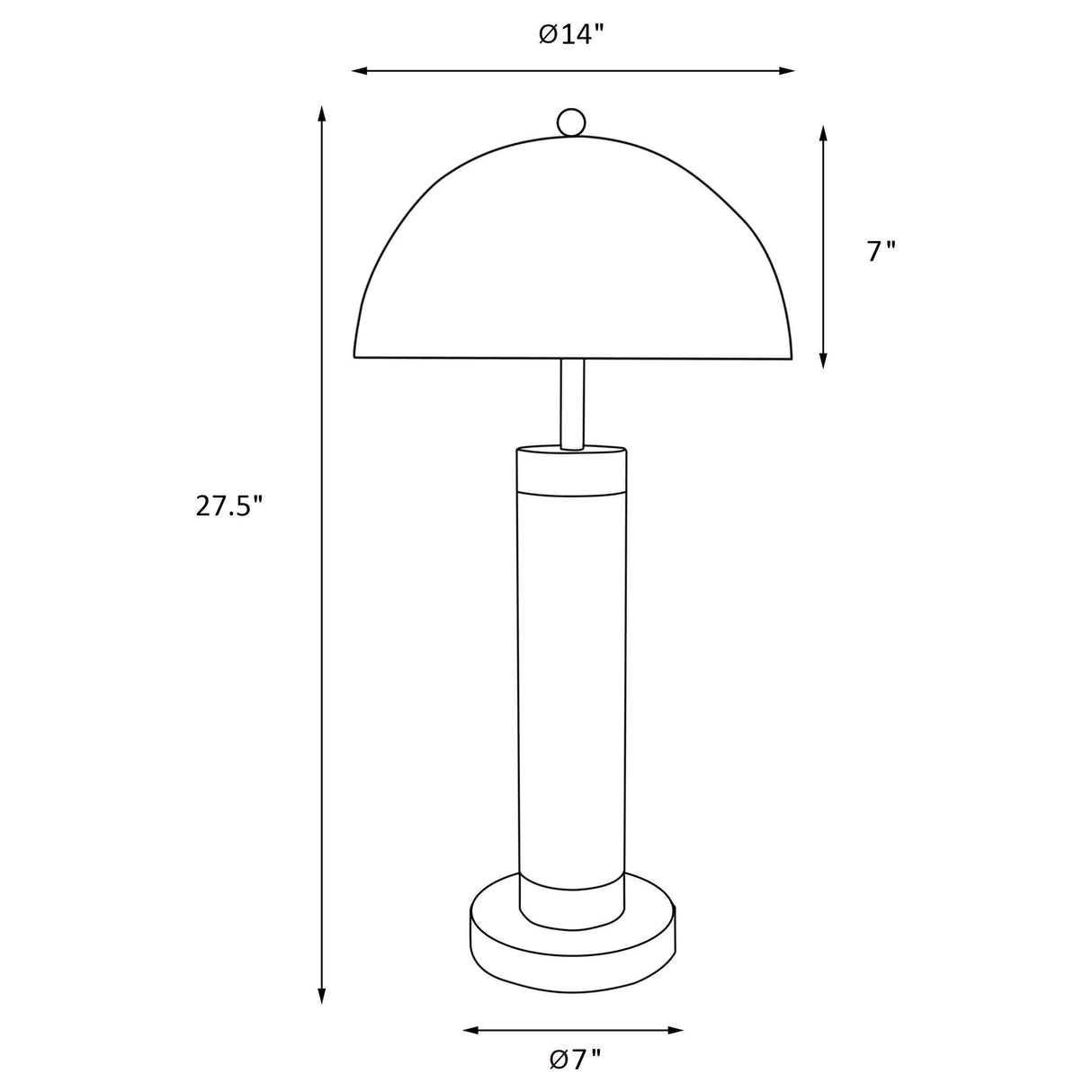 Conroe 28-inch Dome Shade Pillar Table Lamp Black (Set of 2)