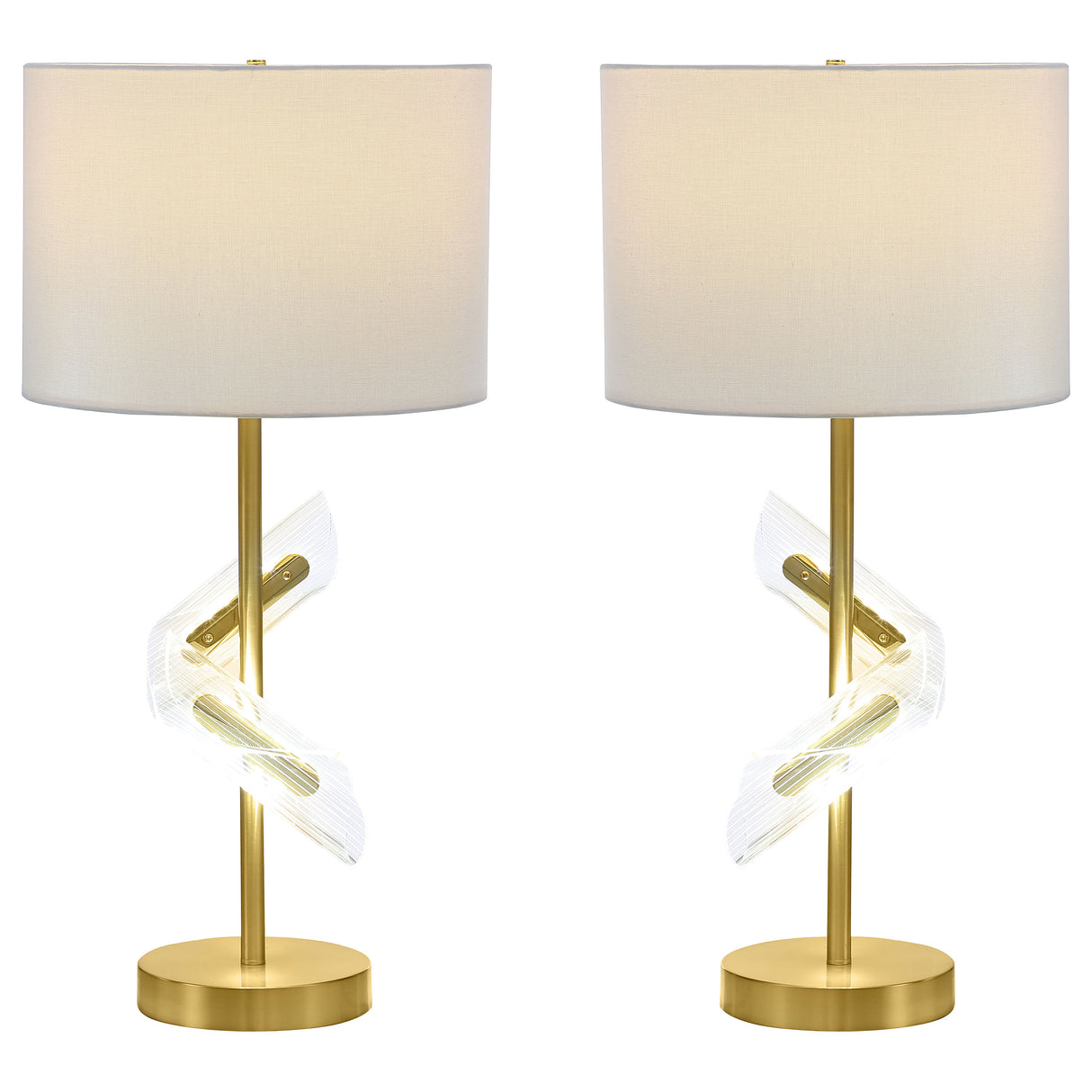 Kingsley 30-inch Drum Shade Table Lamp Gold (Set of 2)