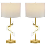 Kingsley 30-inch Drum Shade Table Lamp Gold (Set of 2)